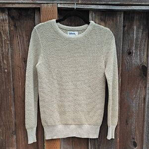 GOLDWORM Golden Metallic Sweater Top Open Knit Size 10/S
